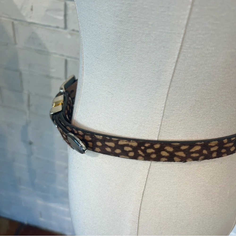 Vintage 90s B.B. Simon Deer Animal Print Fur Belt Womens S/M